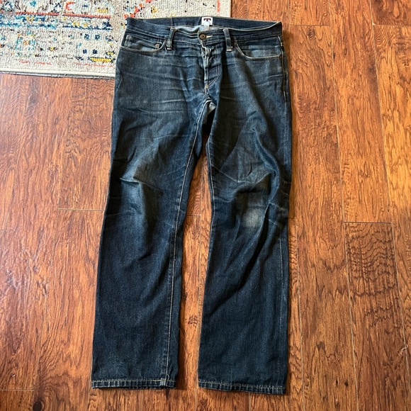Tellason John Graham Mellor Slim Straight Jeans Size 36x31 Raw Selvedge Kaihara